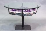Dark Purple, Amethyst Geode Table - Includes Glass Table Top #212737-1